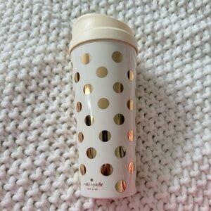 Kate Spade Gold Polka Dot Travel Mug
